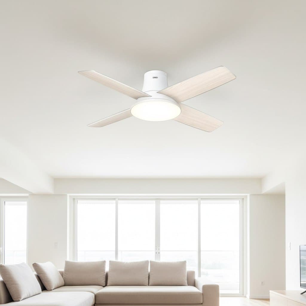 DREO Ceiling Fan Connecté 12 Vitesses 132cm en situation dans une chambre