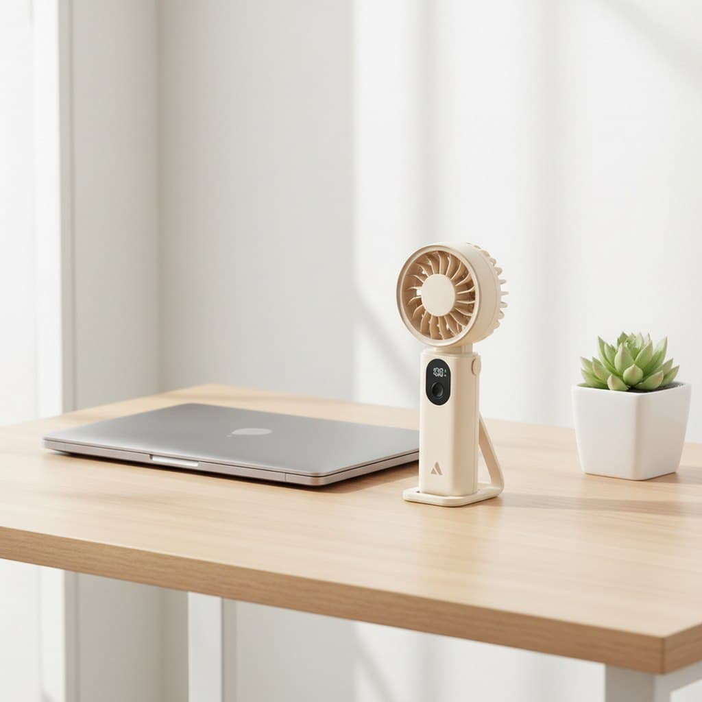 Aecooly Mini Ventilateur Portable en situation dans une chambre